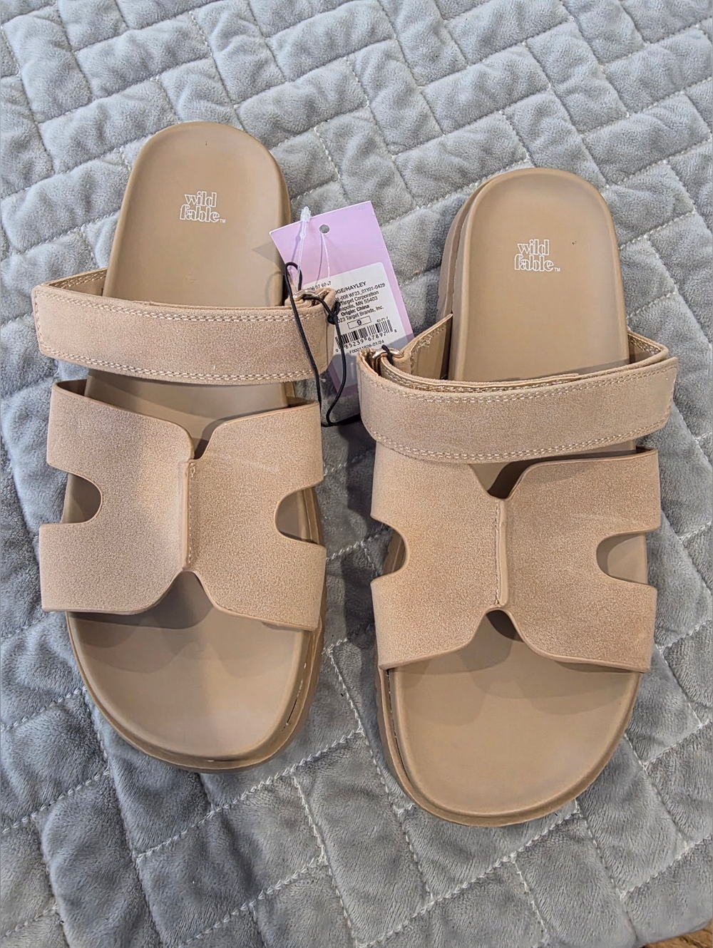 Women's Hayley Slide Sandals - Wild Fable Beige 9 - Picture 3 of 6